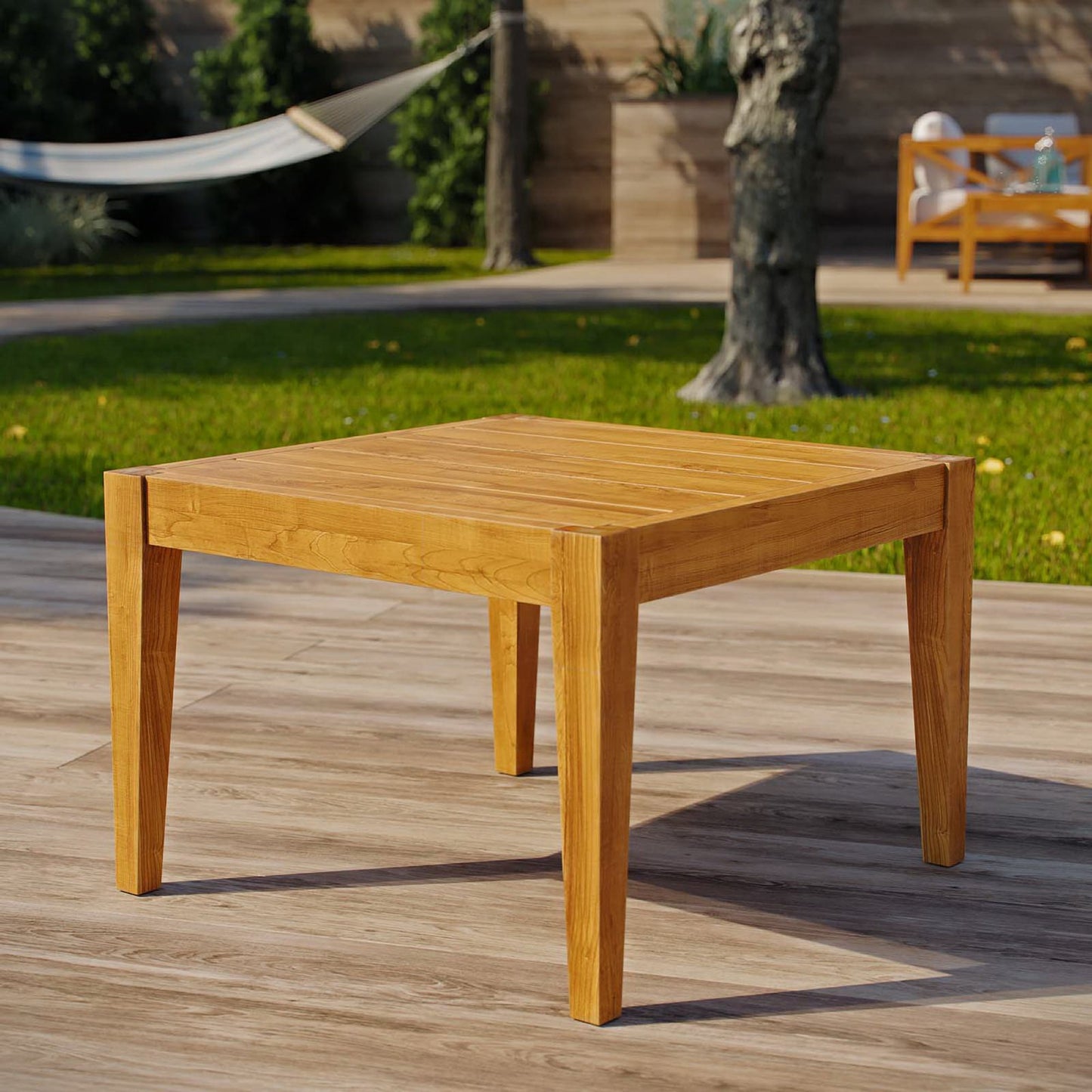 Modway Outlet Northlake Outdoor Patio Premium Grade A Teak Wood Side Table by Modway  Outdoor Furniture Furniture Natural - EEI-3431-NAT