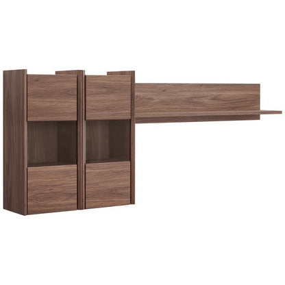Modway Outlet Visionary Wall Mounted Shelves by Modway  Living Room Furniture Walnut - EEI-3436-WAL