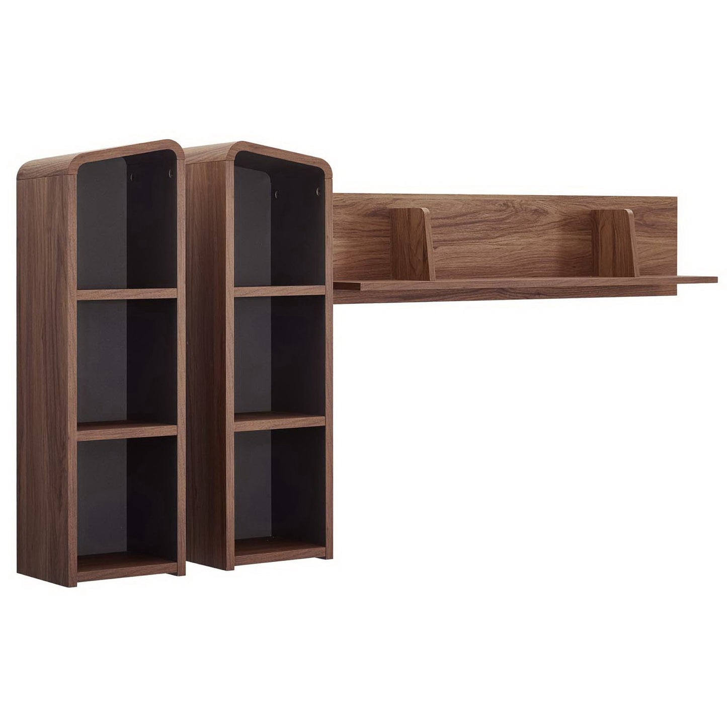 Modway Outlet Omnistand Wall Mounted Shelves by Modway  Living Room Furniture Walnut Gray - EEI-3438-WAL-GRY
