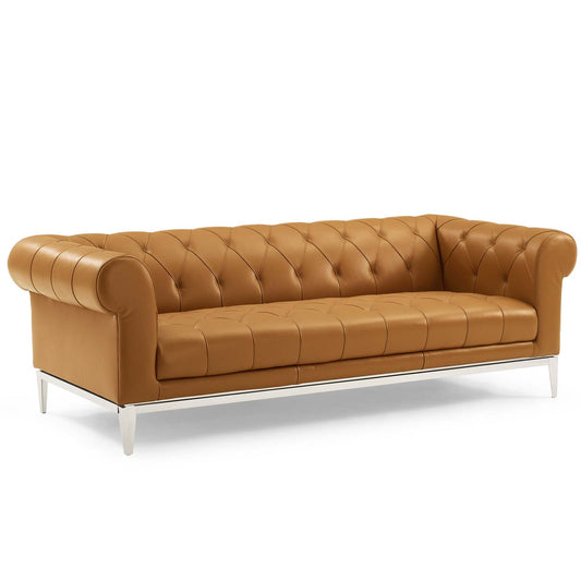 Modway Outlet Idyll Tufted Button Upholstered Leather Chesterfield Sofa by Modway  Living Room Furniture Tan - EEI-3441-TAN
