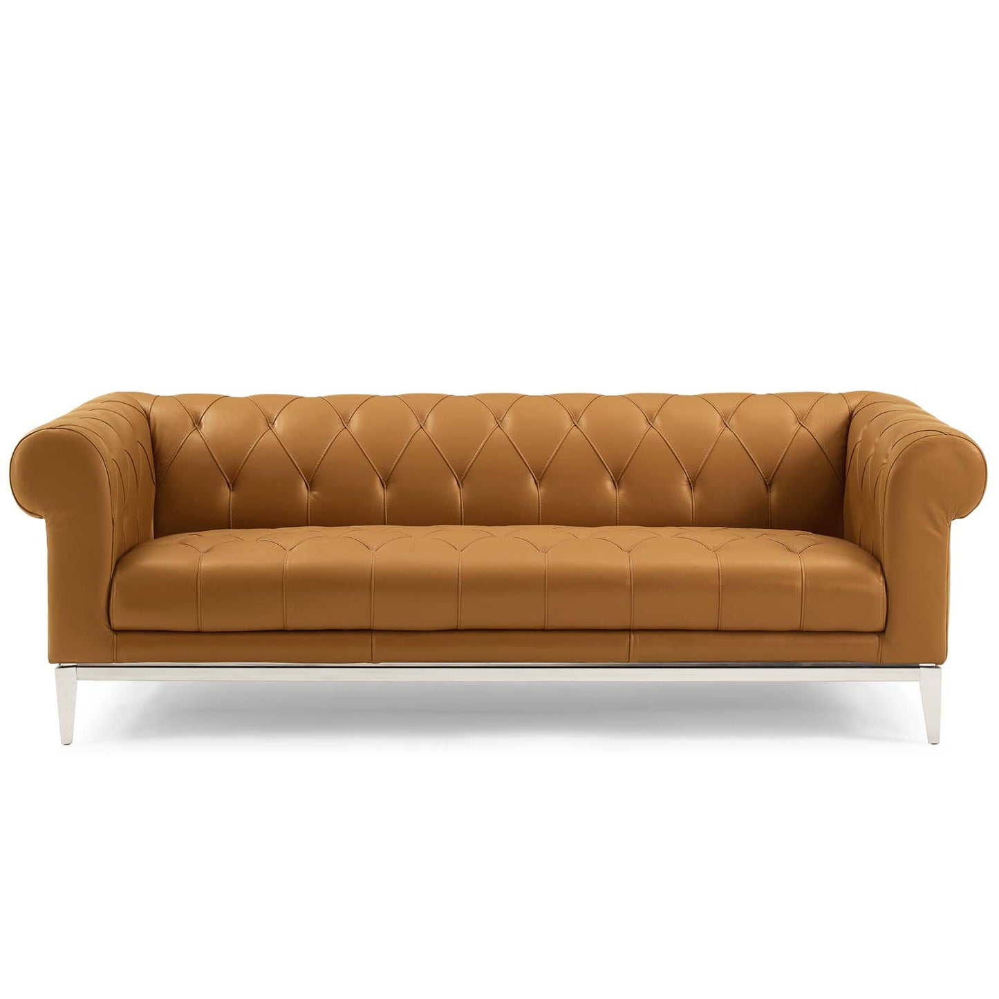 Modway Outlet Idyll Tufted Button Upholstered Leather Chesterfield Sofa by Modway  Living Room Furniture Tan - EEI-3441-TAN