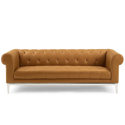 Modway Outlet Idyll Tufted Button Upholstered Leather Chesterfield Sofa by Modway  Living Room Furniture Tan - EEI-3441-TAN