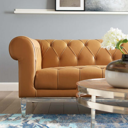 Modway Outlet Idyll Tufted Button Upholstered Leather Chesterfield Sofa by Modway  Living Room Furniture Tan - EEI-3441-TAN