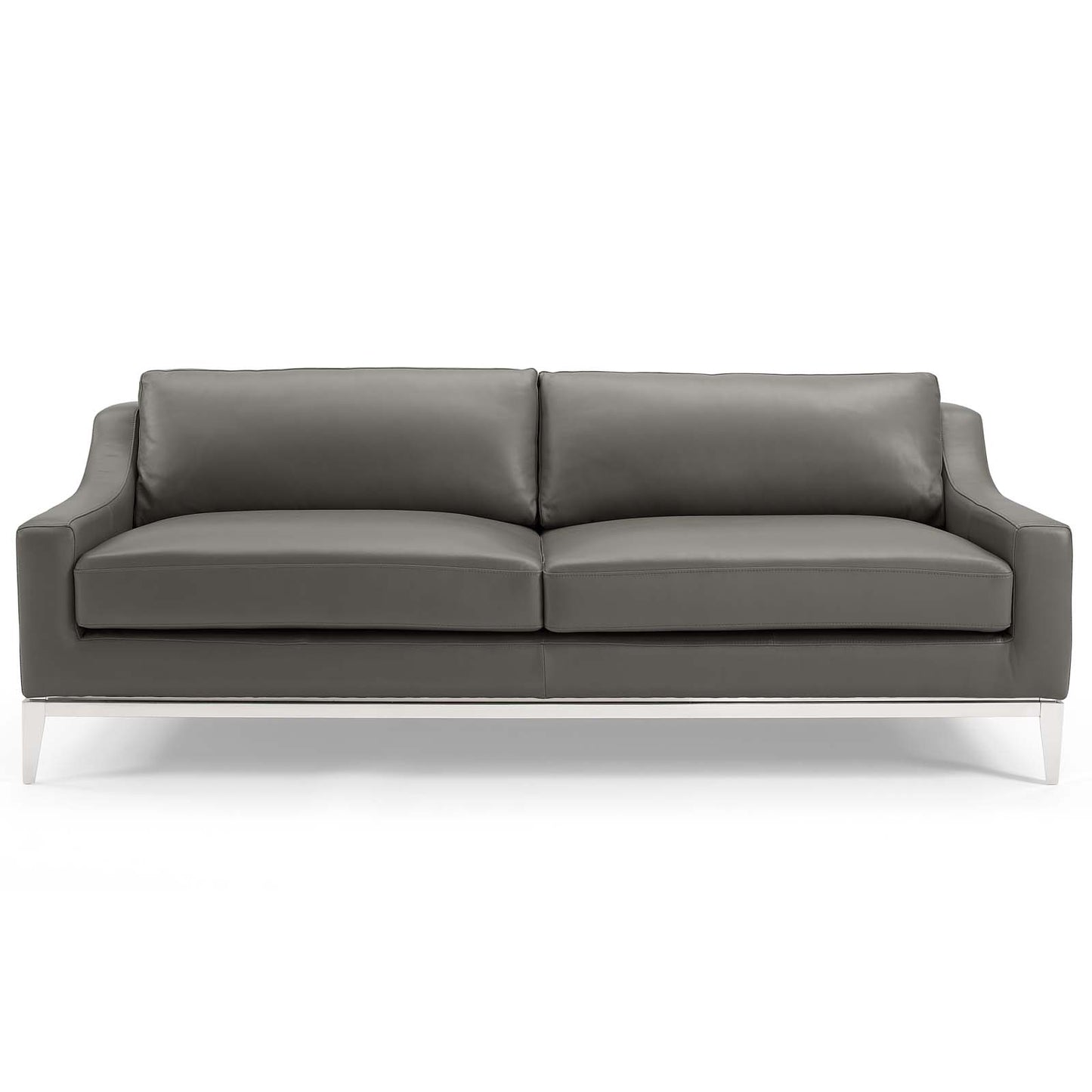 Modway Outlet Harness 83.5" Stainless Steel Base Leather Sofa by Modway  Living Room Furniture Gray - EEI-3444-GRY