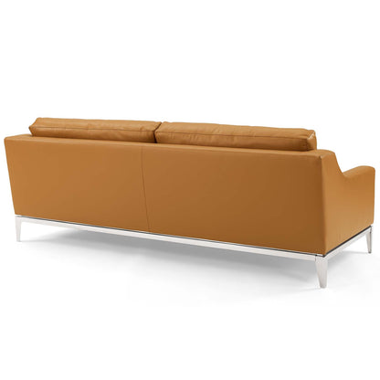 Modway Outlet Harness 83.5" Stainless Steel Base Leather Sofa by Modway  Living Room Furniture Tan - EEI-3444-TAN