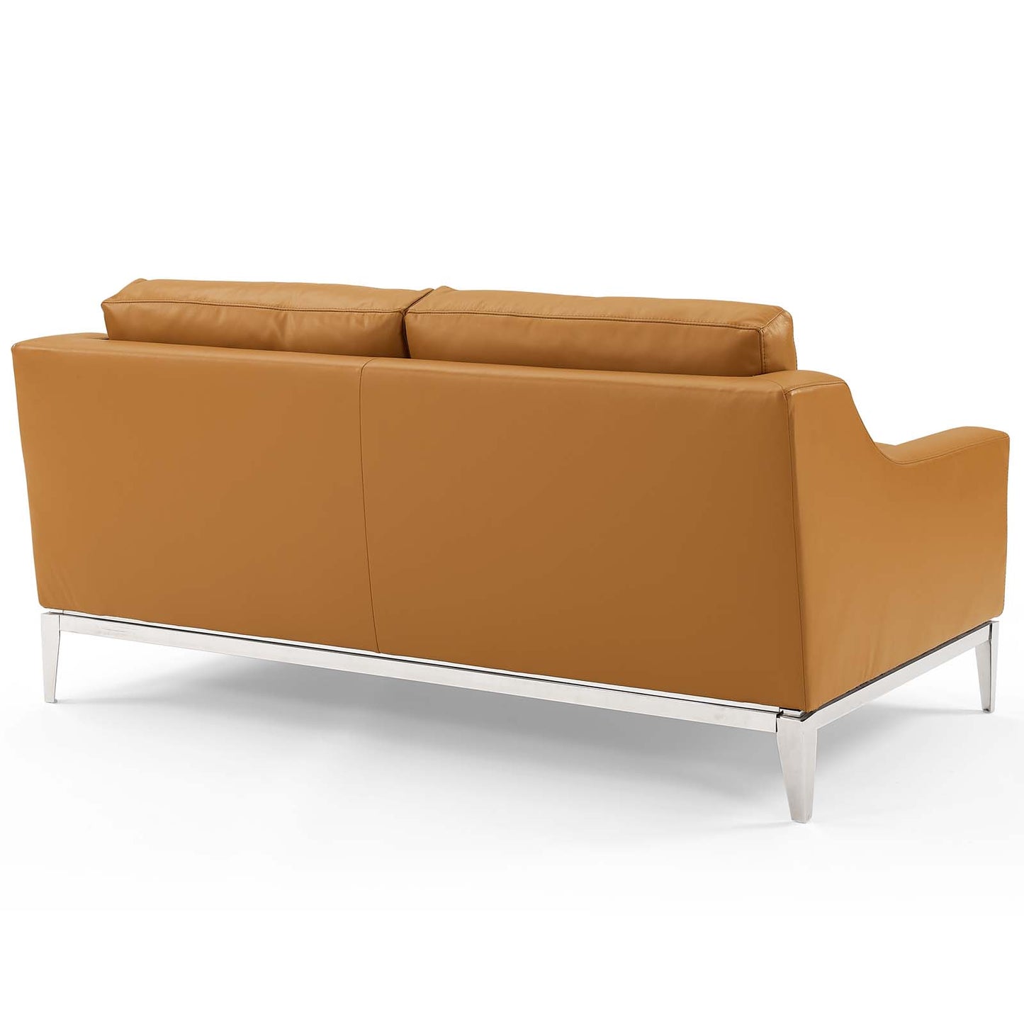 Modway Outlet Harness 64" Stainless Steel Base Leather Loveseat by Modway  Living Room Furniture Tan - EEI-3445-TAN