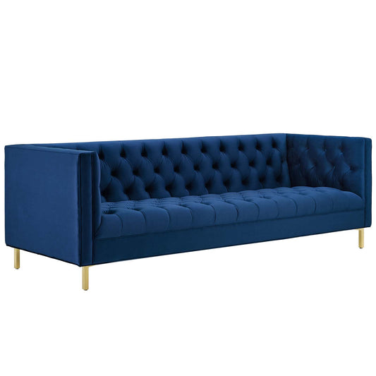 Modway Outlet Delight Tufted Button Performance Velvet Sofa by Modway  Living Room Furniture Navy - EEI-3455-NAV