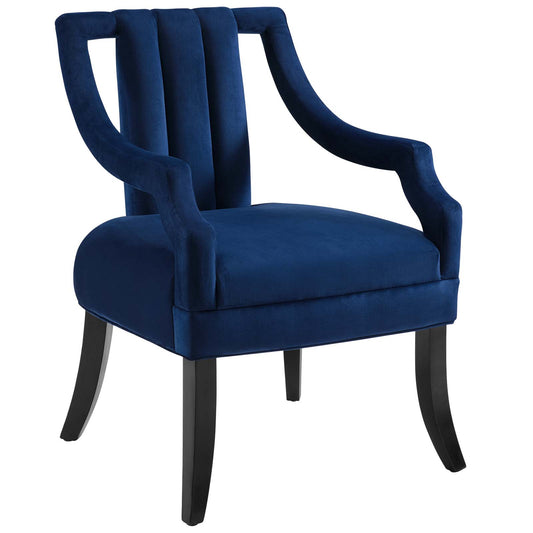 Modway Outlet Harken Performance Velvet Accent Chair by Modway  Living Room Furniture Navy - EEI-3458-NAV
