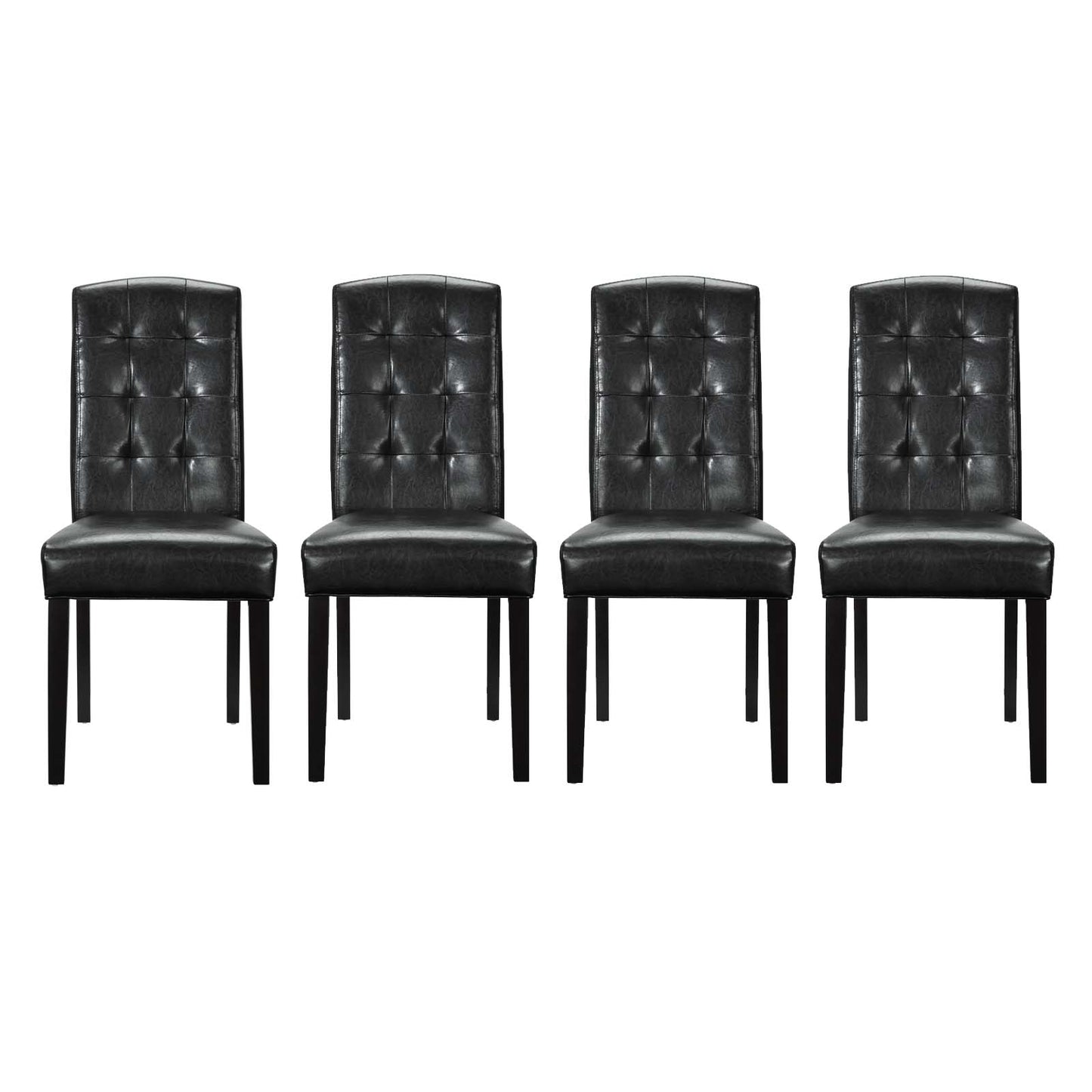 Modway Outlet Perdure Vinyl Dining Chairs Set of 4 by Modway  Bar and Dining Furniture Black - EEI-3464-BLK