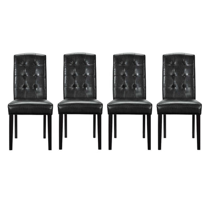 Modway Outlet Perdure Vinyl Dining Chairs Set of 4 by Modway  Bar and Dining Furniture Black - EEI-3464-BLK