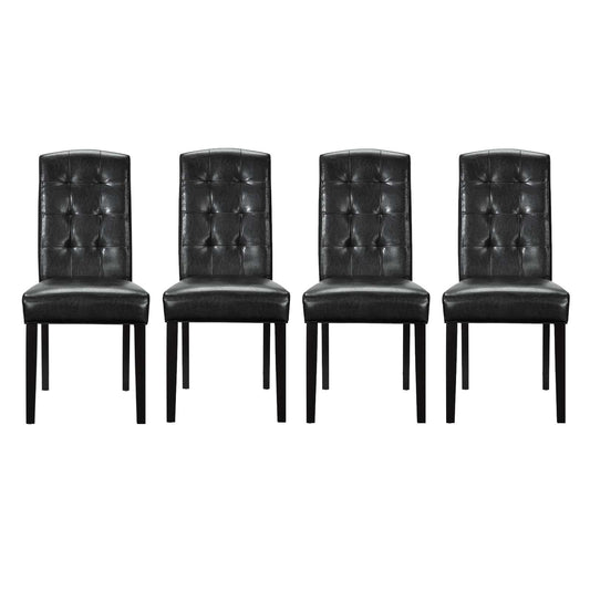 Modway Outlet Perdure Vinyl Dining Chairs Set of 4 by Modway  Bar and Dining Furniture Black - EEI-3464-BLK