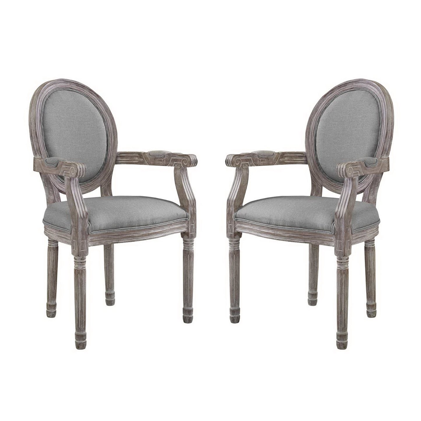 Modway Outlet Emanate Upholstered Fabric Dining Armchair Set of 2 by Modway  Bar and Dining Furniture Light Gray - EEI-3465-LGR