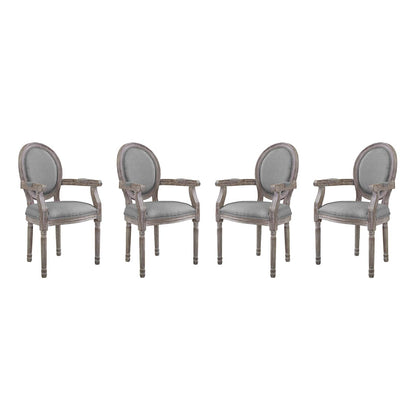 Modway Outlet Emanate Upholstered Fabric Dining Armchair Set of 4 by Modway  Bar and Dining Furniture Light Gray - EEI-3466-LGR