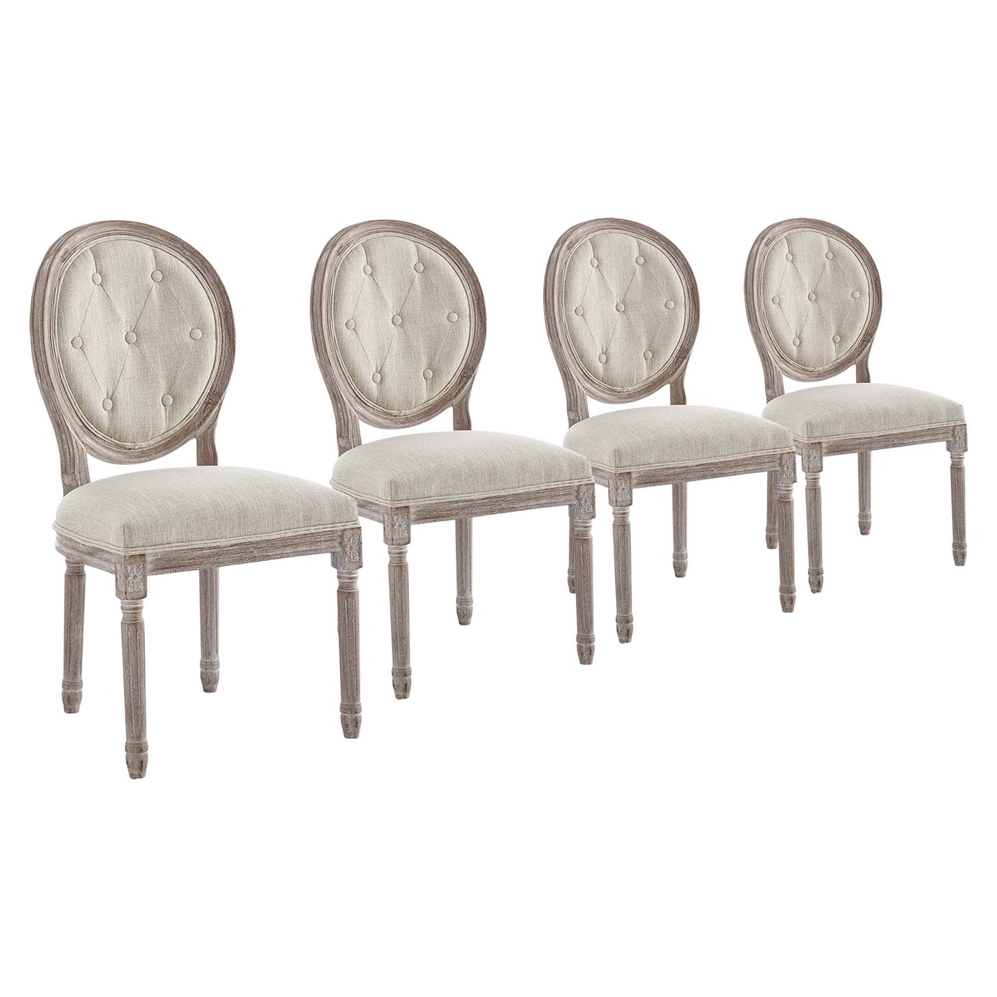 Modway Outlet Arise Upholstered Fabric Dining Side Chair Set of 4 by Modway  Bar and Dining Furniture Beige - EEI-3470-BEI