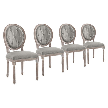 Modway Outlet Arise Upholstered Fabric Dining Side Chair Set of 4 by Modway  Bar and Dining Furniture Light Gray - EEI-3470-LGR