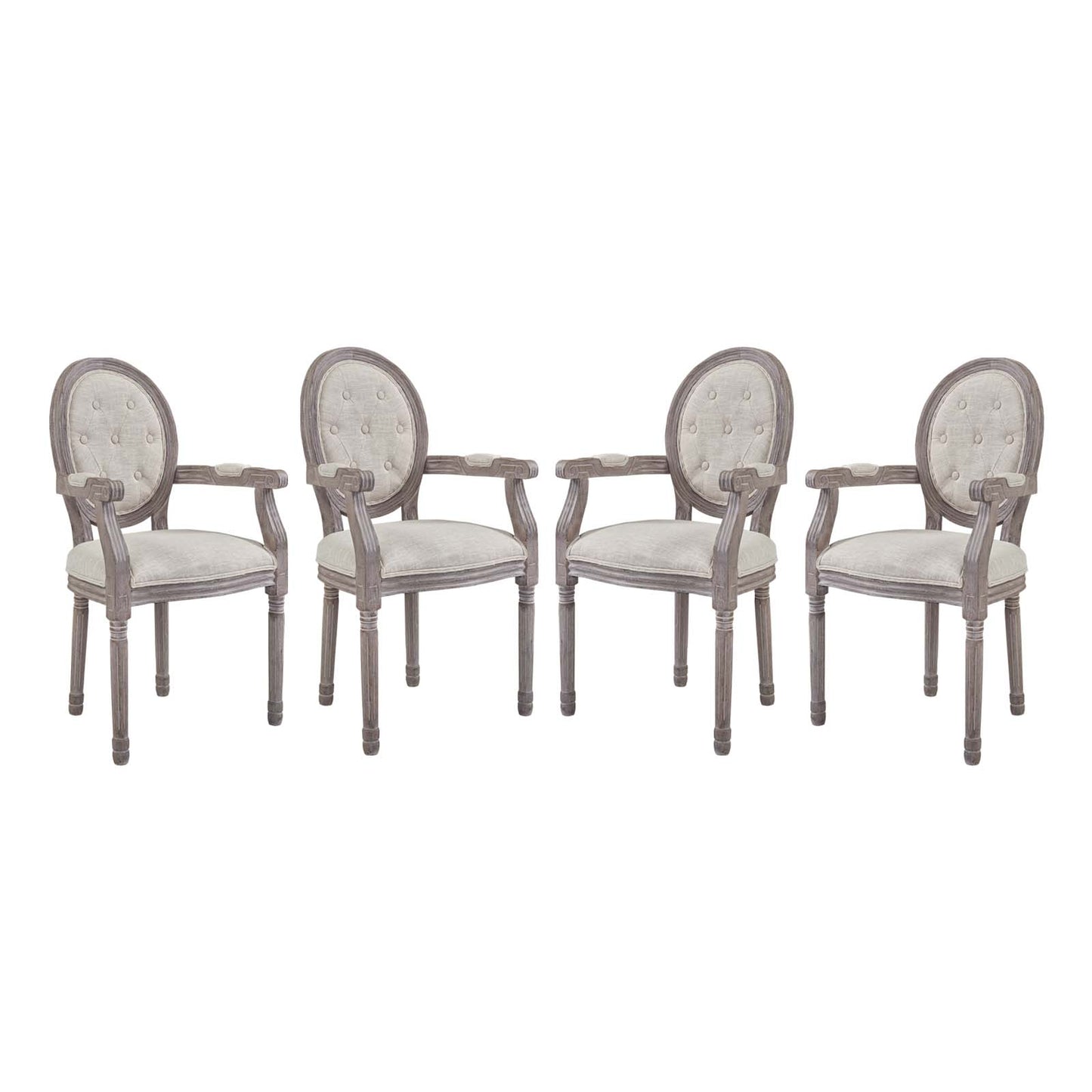 Modway Outlet Arise Upholstered Fabric Dining Armchair Set of 4 by Modway  Bar and Dining Furniture Beige - EEI-3471-BEI