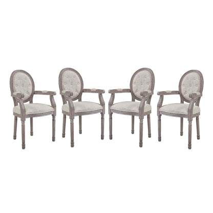 Modway Outlet Arise Upholstered Fabric Dining Armchair Set of 4 by Modway  Bar and Dining Furniture Beige - EEI-3471-BEI