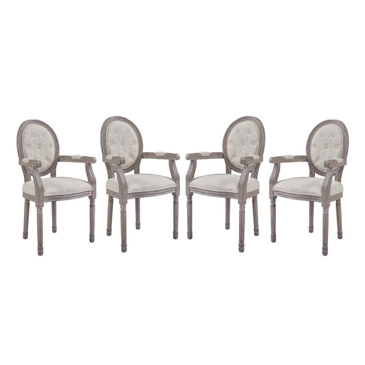 Modway Outlet Arise Upholstered Fabric Dining Armchair Set of 4 by Modway  Bar and Dining Furniture Beige - EEI-3471-BEI