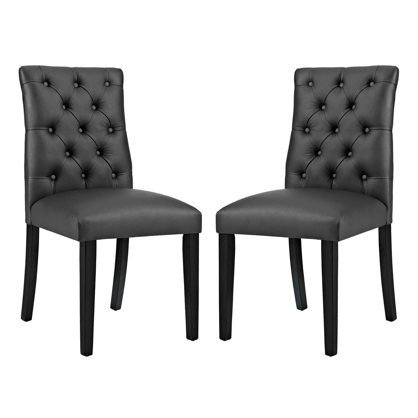Modway Outlet Duchess Vinyl Dining Chair Set of 2 by Modway  Bar and Dining Furniture Black - EEI-3472-BLK