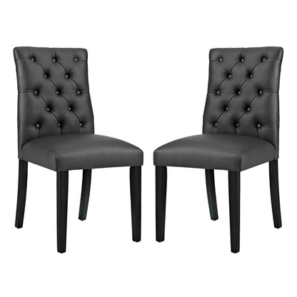 Modway Outlet Duchess Vinyl Dining Chair Set of 2 by Modway  Bar and Dining Furniture Black - EEI-3472-BLK