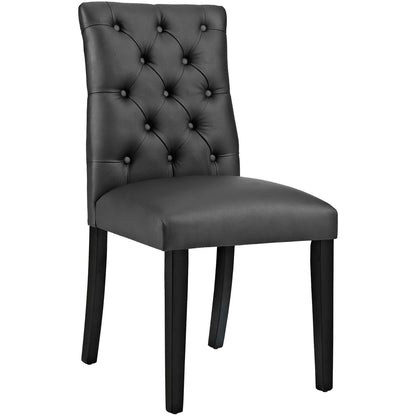 Modway Outlet Duchess Vinyl Dining Chair Set of 2 by Modway  Bar and Dining Furniture Black - EEI-3472-BLK