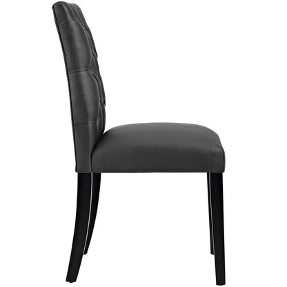 Modway Outlet Duchess Vinyl Dining Chair Set of 2 by Modway  Bar and Dining Furniture Black - EEI-3472-BLK