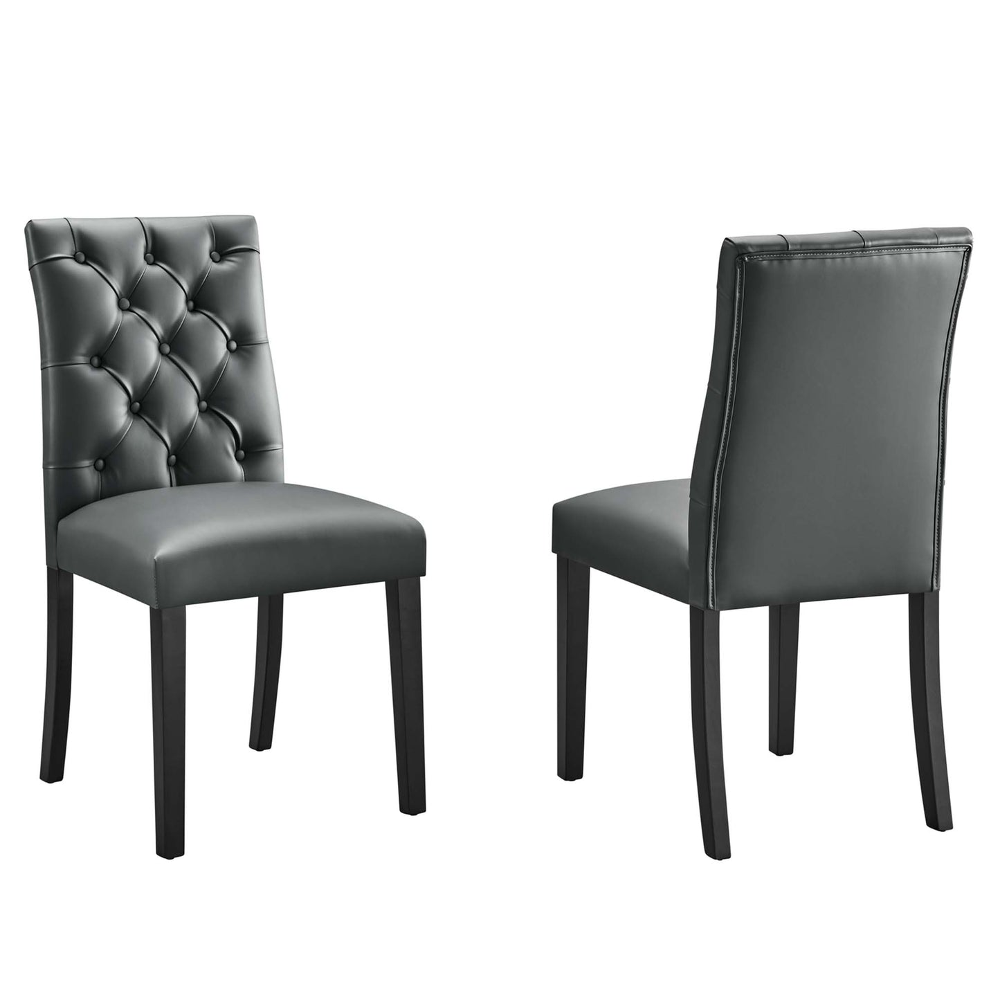 Modway - Duchess Vinyl Dining Chair Set of 2 by Modway  Bar and Dining Dining Chairs Gray - EEI-3472-GRY