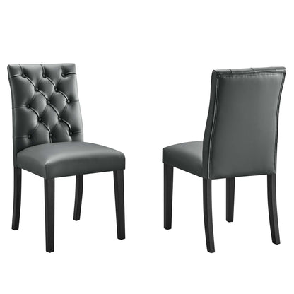 Modway - Duchess Vinyl Dining Chair Set of 2 by Modway  Bar and Dining Dining Chairs Gray - EEI-3472-GRY