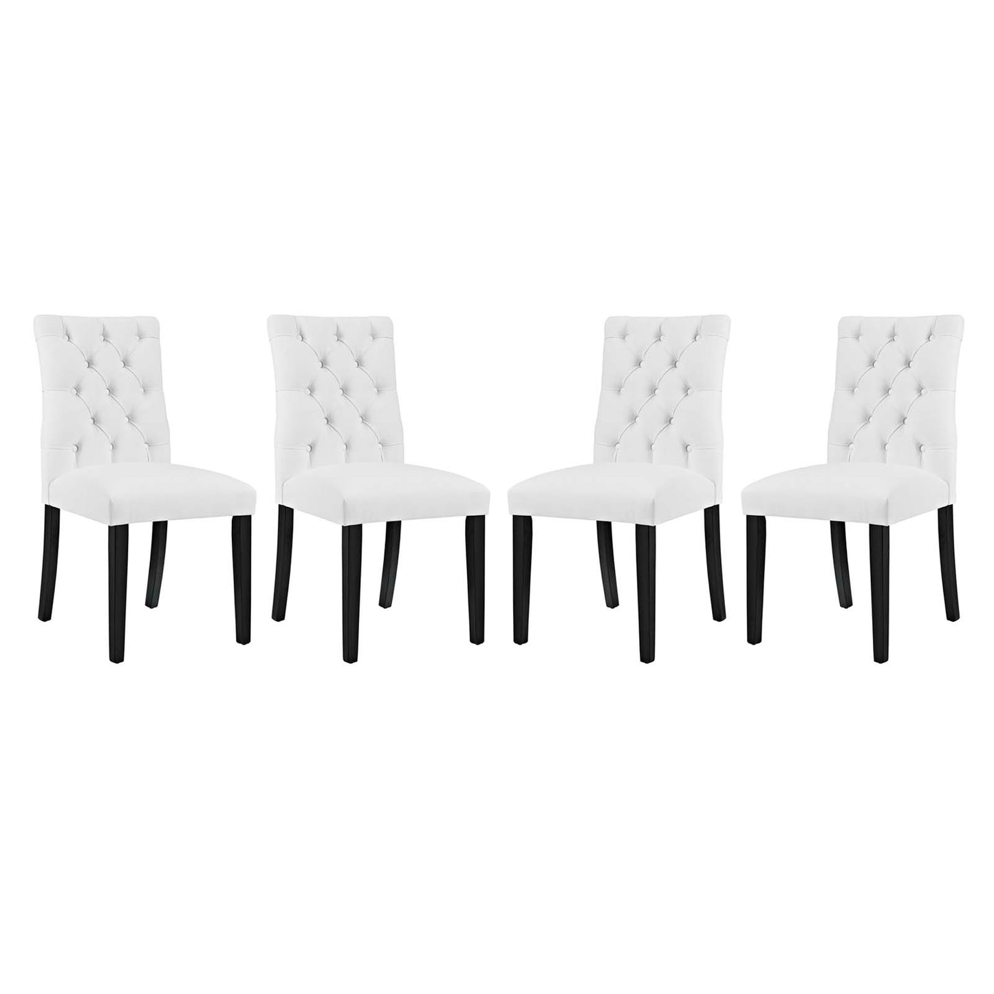 Modway Outlet Duchess Vinyl Dining Chair Set of 4 by Modway  Bar and Dining Furniture White - EEI-3473-WHI