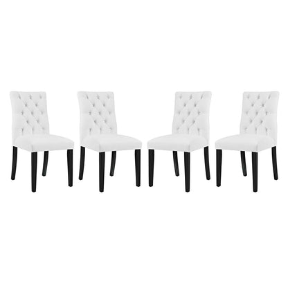 Modway Outlet Duchess Vinyl Dining Chair Set of 4 by Modway  Bar and Dining Furniture White - EEI-3473-WHI