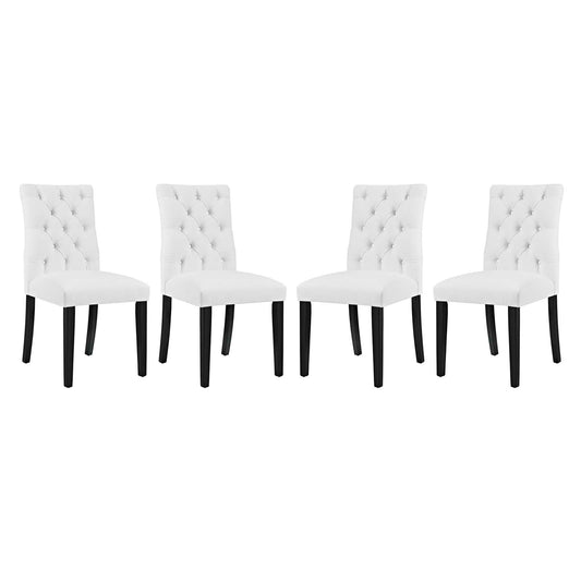 Modway Outlet Duchess Vinyl Dining Chair Set of 4 by Modway  Bar and Dining Furniture White - EEI-3473-WHI