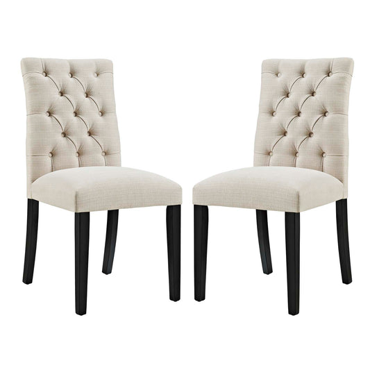 Modway Outlet Duchess Fabric Dining Chair Set of 2 by Modway  Bar and Dining Furniture Beige - EEI-3474-BEI