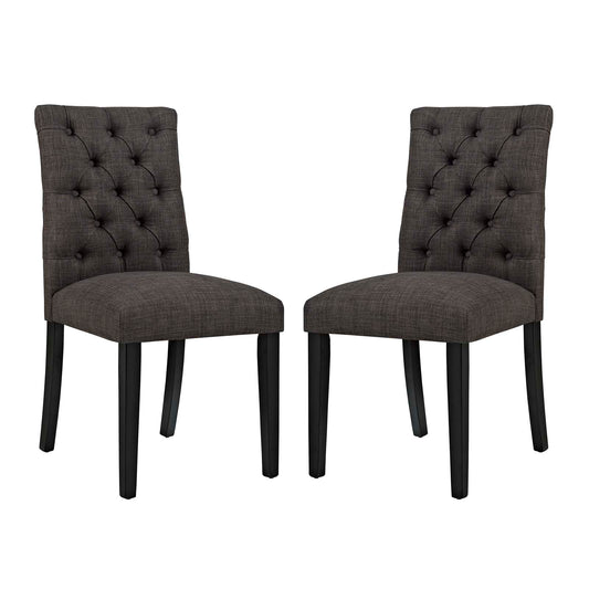 Modway Outlet Duchess Fabric Dining Chair Set of 2 by Modway  Bar and Dining Furniture Brown - EEI-3474-BRN