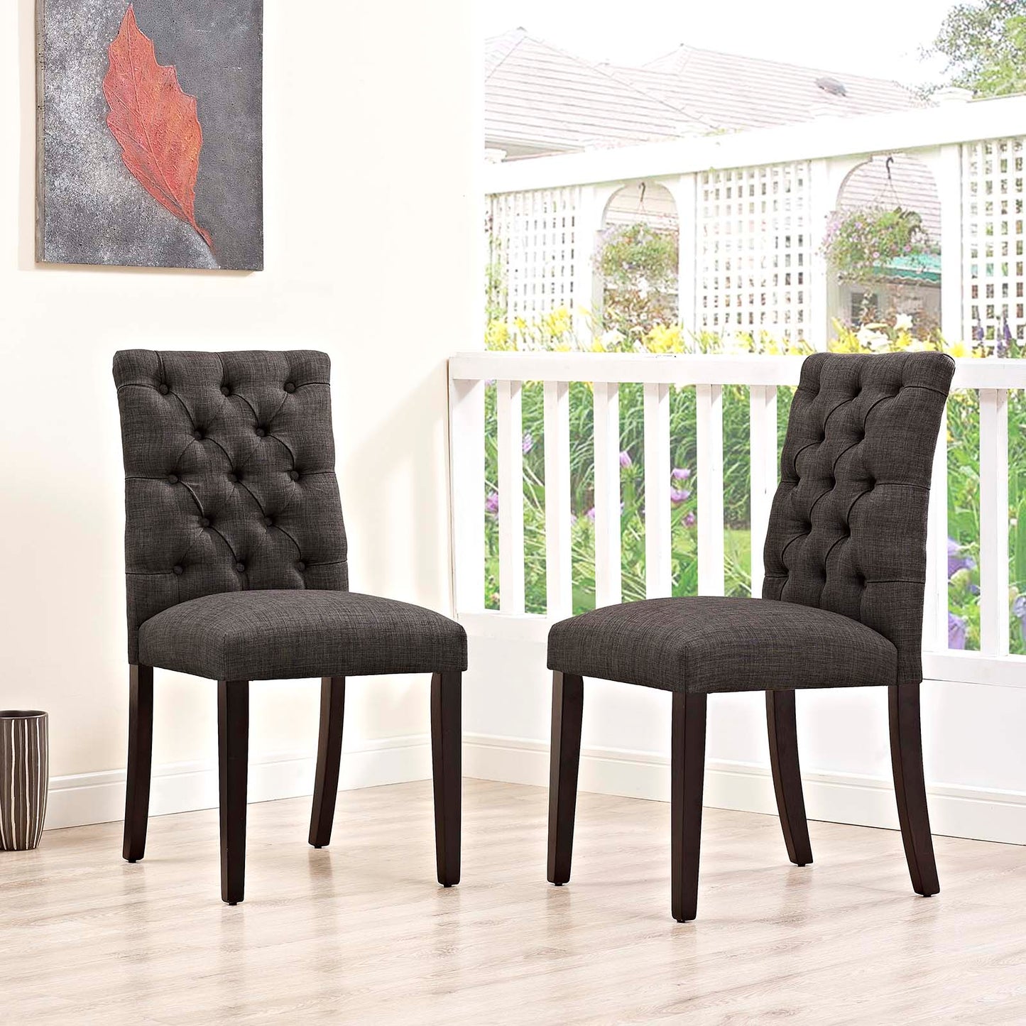 Modway Outlet Duchess Fabric Dining Chair Set of 2 by Modway  Bar and Dining Furniture Brown - EEI-3474-BRN
