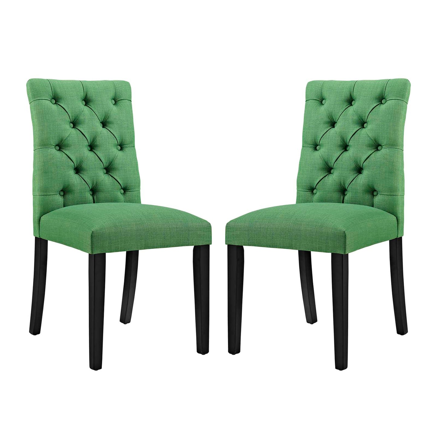 Modway Outlet Duchess Fabric Dining Chair Set of 2 by Modway  Bar and Dining Furniture Green - EEI-3474-GRN