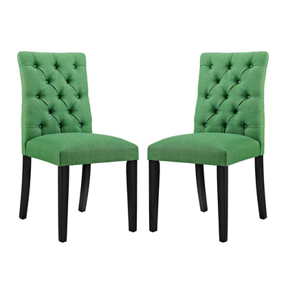 Modway Outlet Duchess Fabric Dining Chair Set of 2 by Modway  Bar and Dining Furniture Green - EEI-3474-GRN
