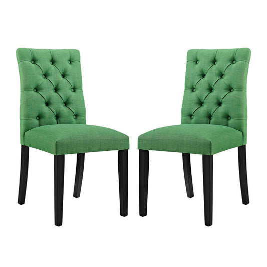 Modway Outlet Duchess Fabric Dining Chair Set of 2 by Modway  Bar and Dining Furniture Green - EEI-3474-GRN
