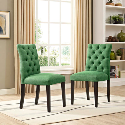Modway Outlet Duchess Fabric Dining Chair Set of 2 by Modway  Bar and Dining Furniture Green - EEI-3474-GRN