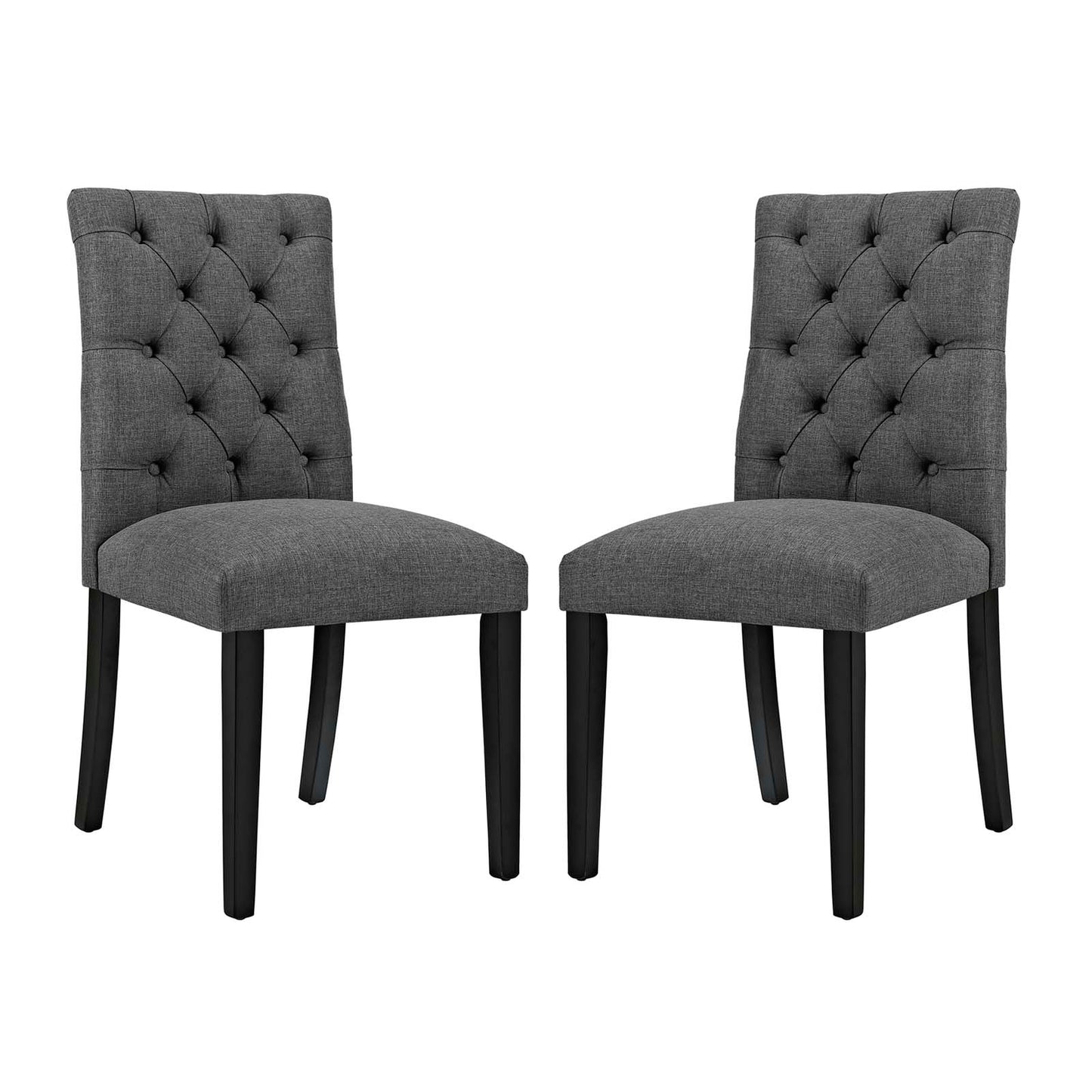 Modway Outlet Duchess Fabric Dining Chair Set of 2 by Modway  Bar and Dining Furniture Gray - EEI-3474-GRY
