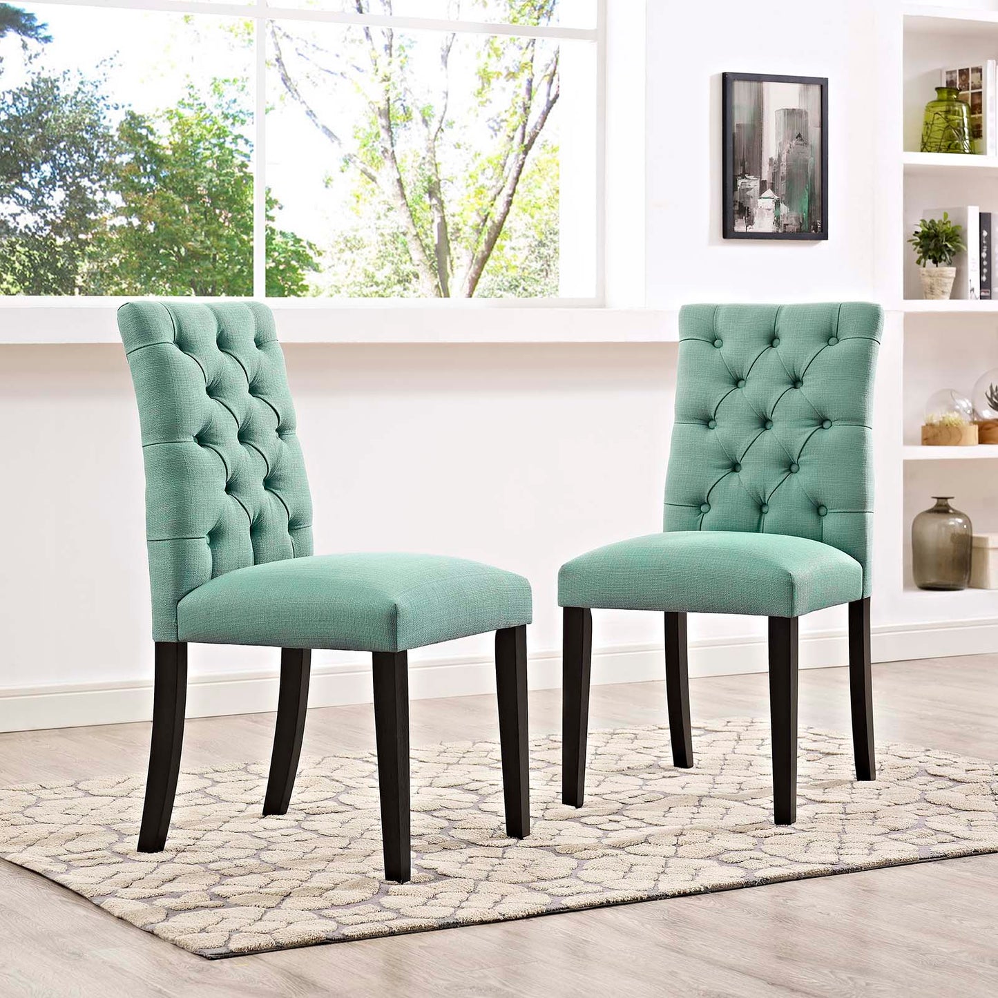 Modway Outlet Duchess Fabric Dining Chair Set of 2 by Modway  Bar and Dining Furniture Laguna - EEI-3474-LAG