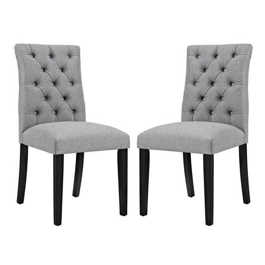 Modway Outlet Duchess Fabric Dining Chair Set of 2 by Modway  Bar and Dining Furniture Light Gray - EEI-3474-LGR