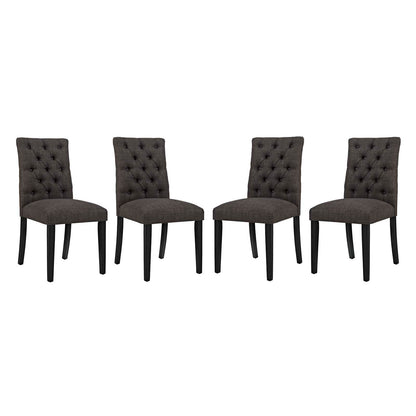 Modway Outlet Duchess Fabric Dining Chair Set of 4 by Modway  Bar and Dining Furniture Brown - EEI-3475-BRN