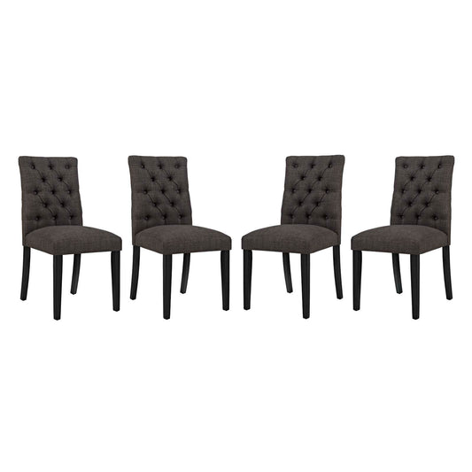 Modway Outlet Duchess Fabric Dining Chair Set of 4 by Modway  Bar and Dining Furniture Brown - EEI-3475-BRN