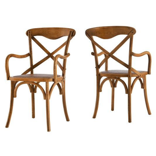 Modway - Gear Dining Armchair Set of 2 by Modway  Bar and Dining Dining Chairs Brown - EEI-3479-WAL