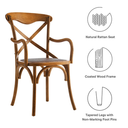 Modway - Gear Dining Armchair Set of 2 by Modway  Bar and Dining Dining Chairs Brown - EEI-3479-WAL