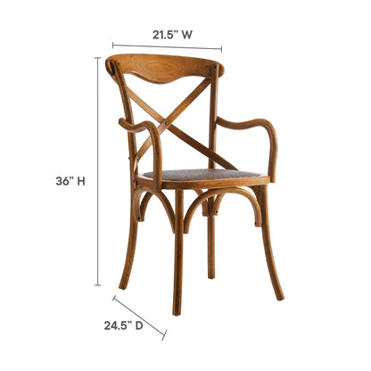 Modway - Gear Dining Armchair Set of 4 by Modway  Bar and Dining Dining Chairs Brown - EEI-3480-WAL