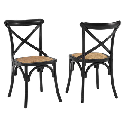 Modway - Gear Dining Side Chair Set of 2 by Modway  Bar and Dining Dining Chairs Black - EEI-3481-BLK
