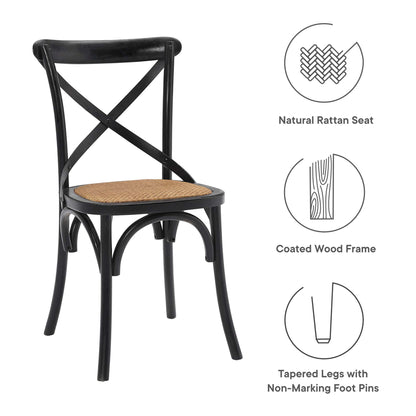 Modway - Gear Dining Side Chair Set of 2 by Modway  Bar and Dining Dining Chairs Black - EEI-3481-BLK
