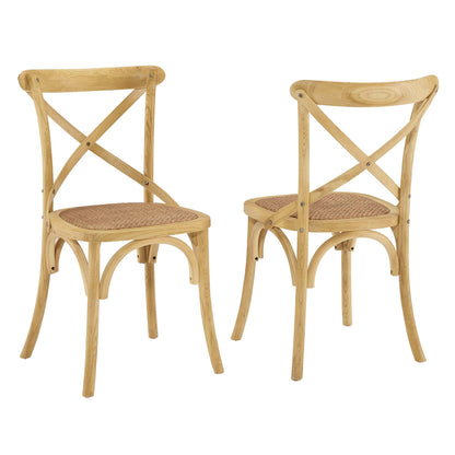 Modway - Gear Dining Side Chair Set of 2 by Modway  Bar and Dining Dining Chairs Brown - EEI-3481-NAT