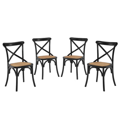 Modway - Gear Dining Side Chair Set of 4 by Modway  Bar and Dining Dining Chairs Black - EEI-3482-BLK